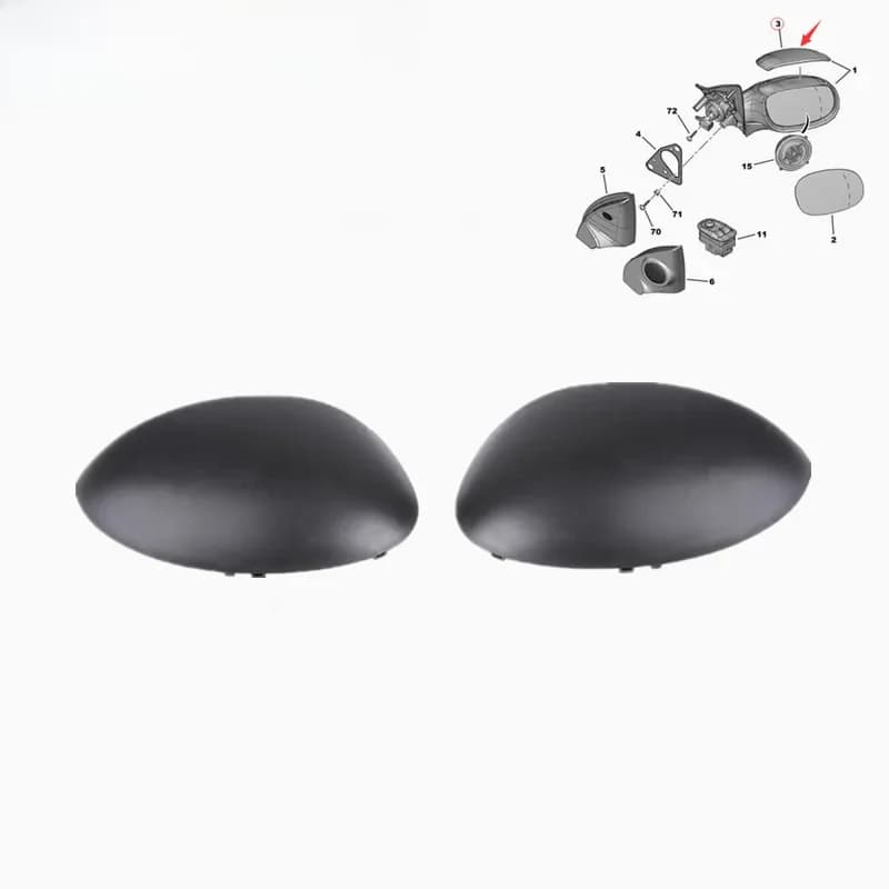 Couvercle de rétroviseur 815242 815243, garniture de rétroviseur pour Peugeot 206 206CC et Citroen Picasso