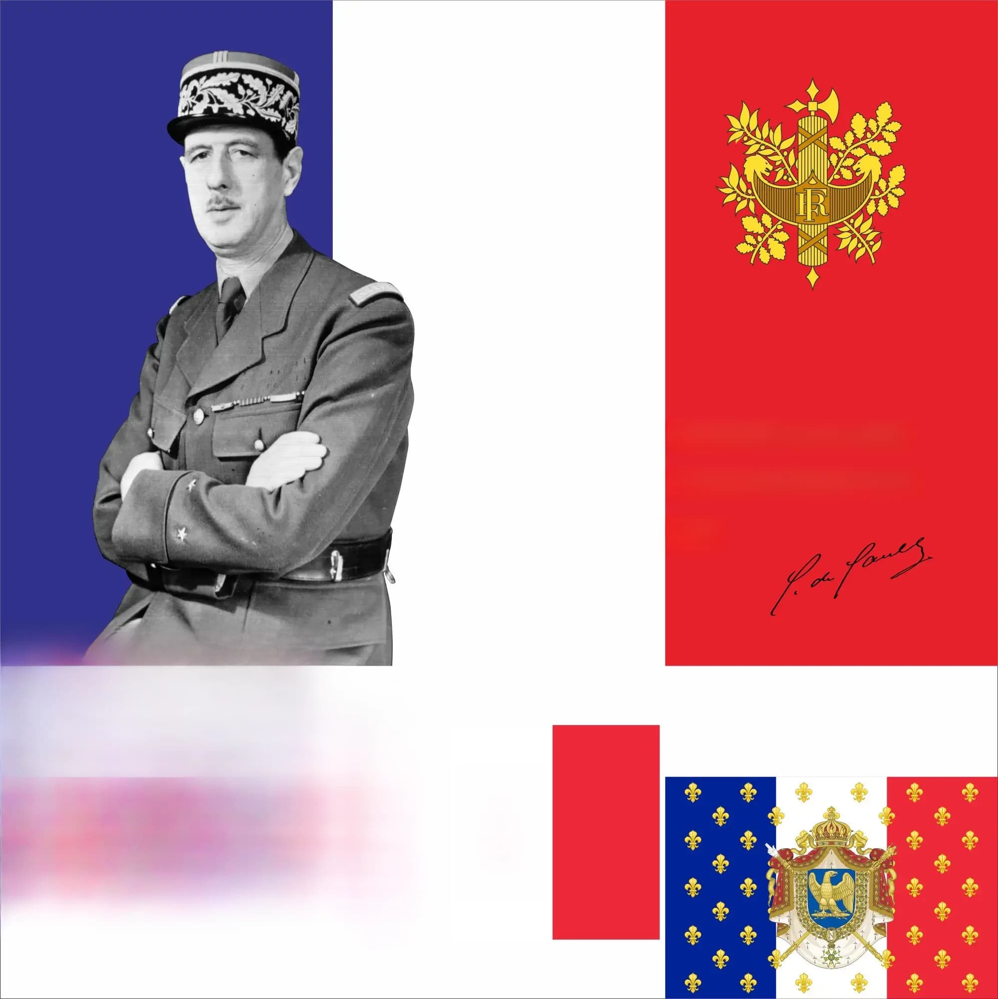 Bannière en polyester à double couture, France, Napoléon, De Gaulle, Louis XIV, choix de tailles : 21X14CM/2X3ft/3X5ft/45X30CM/30X20CM