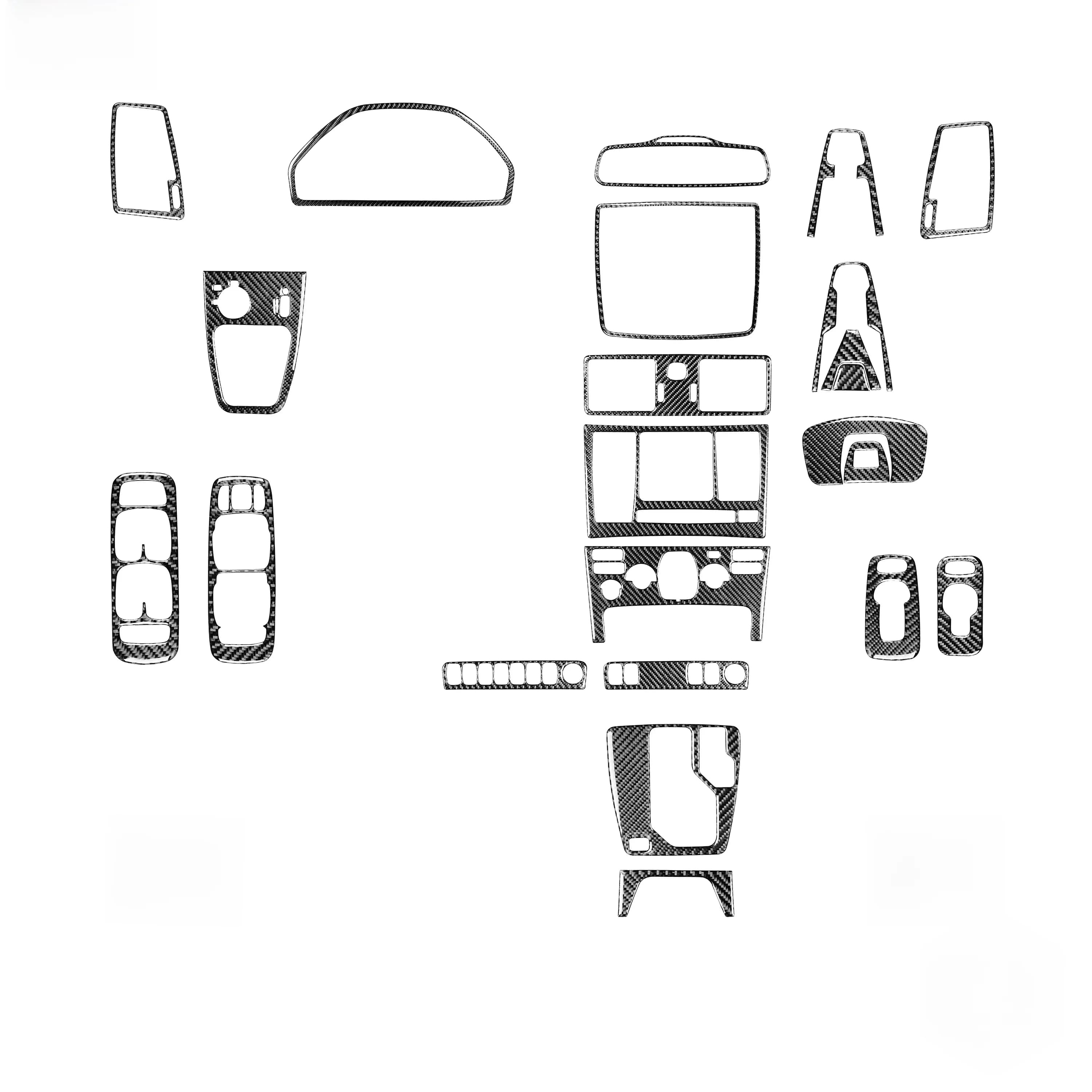Autocollants en fibre de carbone pour décoration intérieure, ensemble de commande centrale, panneau AC CD, accessoires de voiture, document noir, Volvo XC90 2003-2014