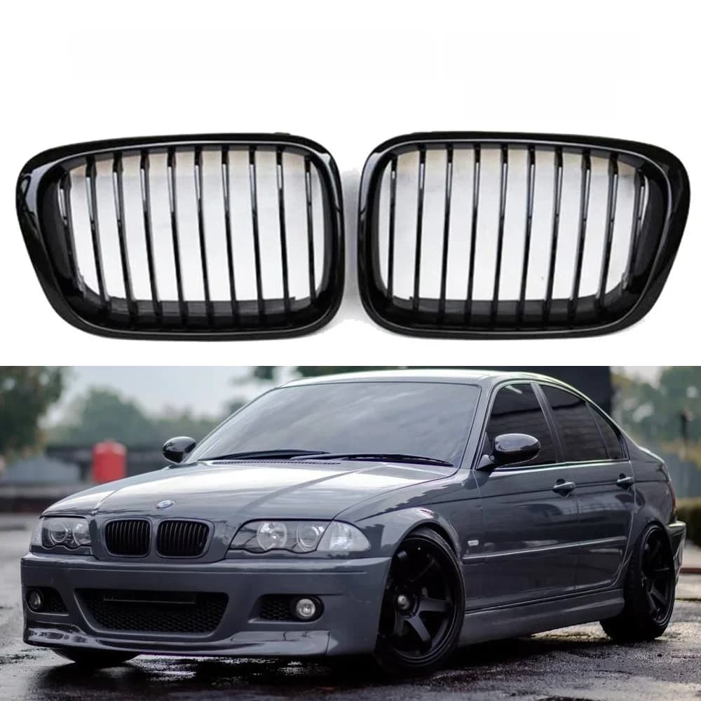 Grilles de radiateur de pare-chocs avant ABS de voiture, Gril pour BMW E46 série 3 1998 1999 2000 2001, style de voiture