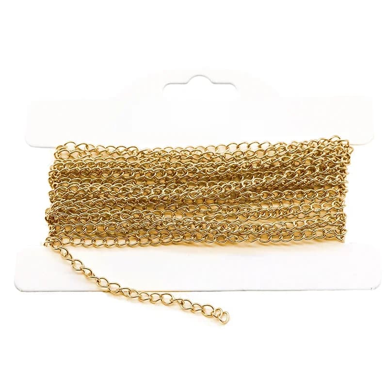 Extension de Bracelet en acier inoxydable, largeur 2.5 3mm, chaîne de queue, chaînes d'extension de collier en vrac pour bricolage, fabrication de boucles d'oreilles et de bijoux, 5 m/lot