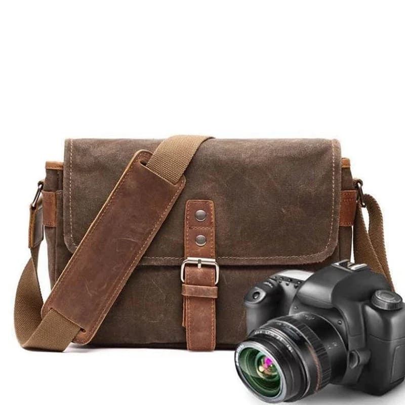 Sacs à bandoulière vintage en toile cirée pour hommes, sacs photo DSLR antichoc, sacs messager décontractés en toile imperméable pour hommes