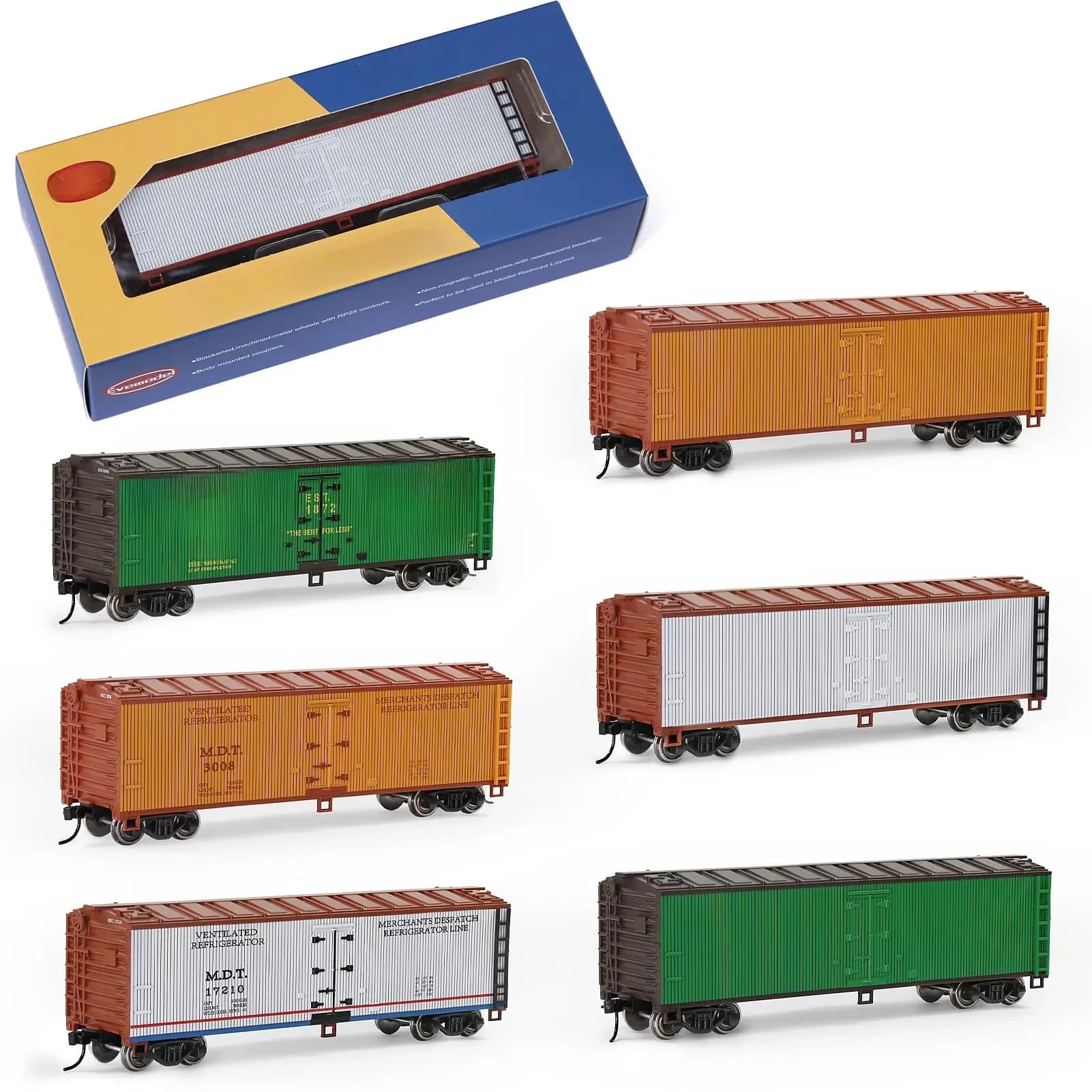 Evemodel Train 1 unité HO échelle 1:87 40' voiture de fret Reefer côté bois C8747