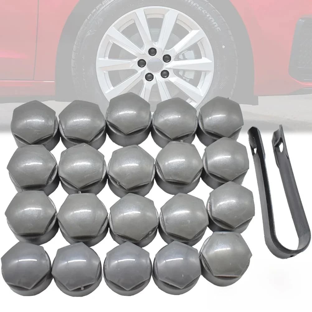 24 pièces de capuchons de protection pour écrous de roue 25 mm étanches avec outil de démontage gris pour Audi A1 A2 A3 A4 A5 A6 A7 A8