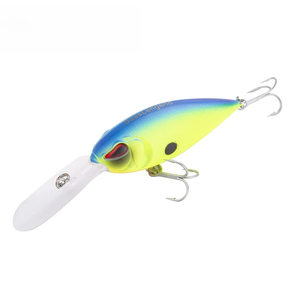 BassLegend pêche flottant profond manivelle bar brochet truite leurre 65mm 13g profondeur 3m