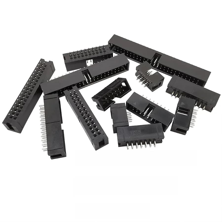 10 pièces DC3 2.54mm pas 6/8/10/14/16/20/26/30/34/40/50Pin prise mâle droite IDC boîte en-têtes connecteur PCB Double rangée Pinheader