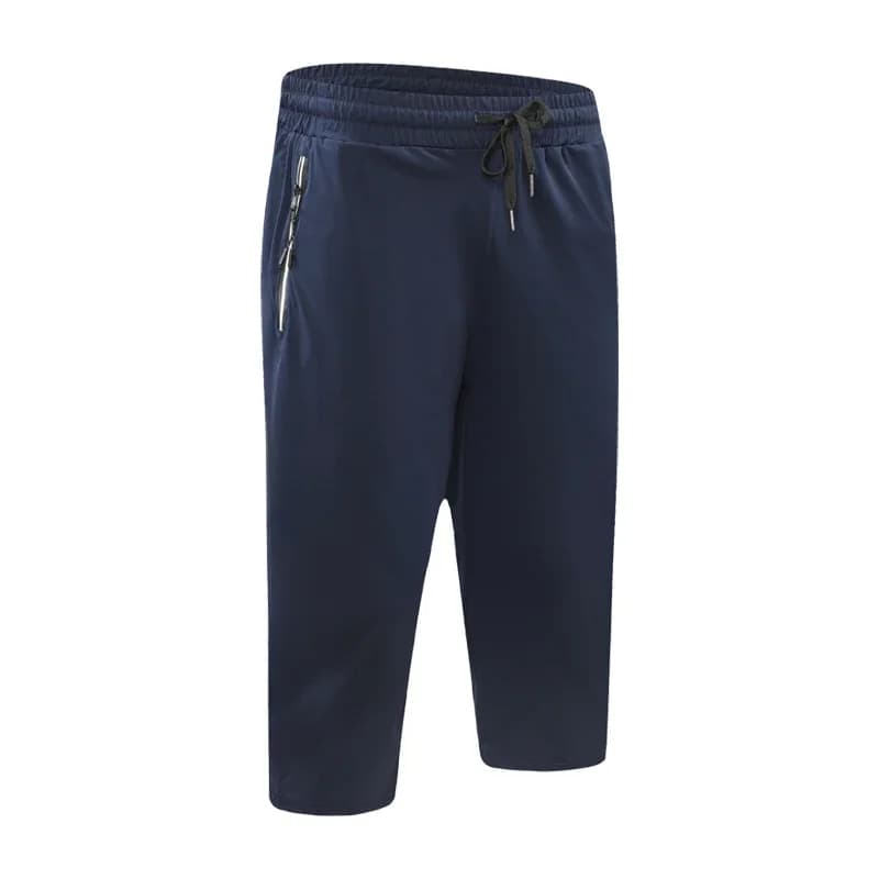 2021 hommes Sport pantacourt cordon fermeture éclair poches entraînement course 3/4 pantalon de survêtement lettre impression Gym 7 Points pantalon