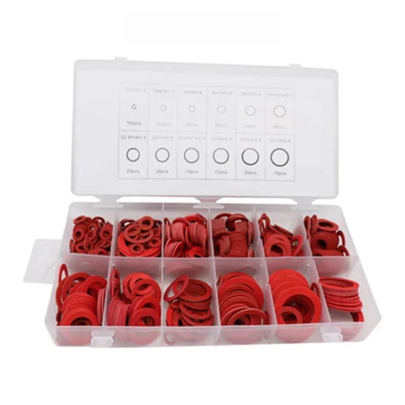 Kit de rondelles plates en Fiber de papier en acier rouge, 150/600 pièces, rondelle d'isolation, jeu d'écrous et de boulons, Kit d'assortiment de joints à bague plate