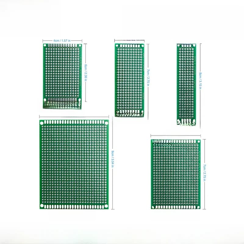 Prototype de circuit imprimé double face mixte, kit de bricolage, prototype PCB, universel, 4x6cm, 5x7cm, 3x7cm, 2x8cm, 7x9cm, 25 pièces