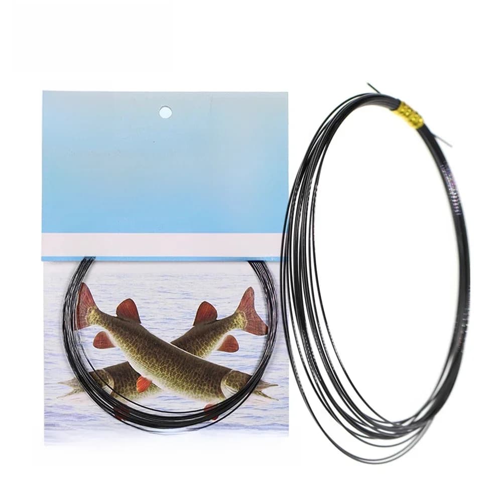 Ligne Leader de pêche en Nickel et titane, résistante aux coups de couteau, 15 pieds/4.6m, pour la pêche en eau salée, au brochet, au thon, Wahoo, 6LB-124LB