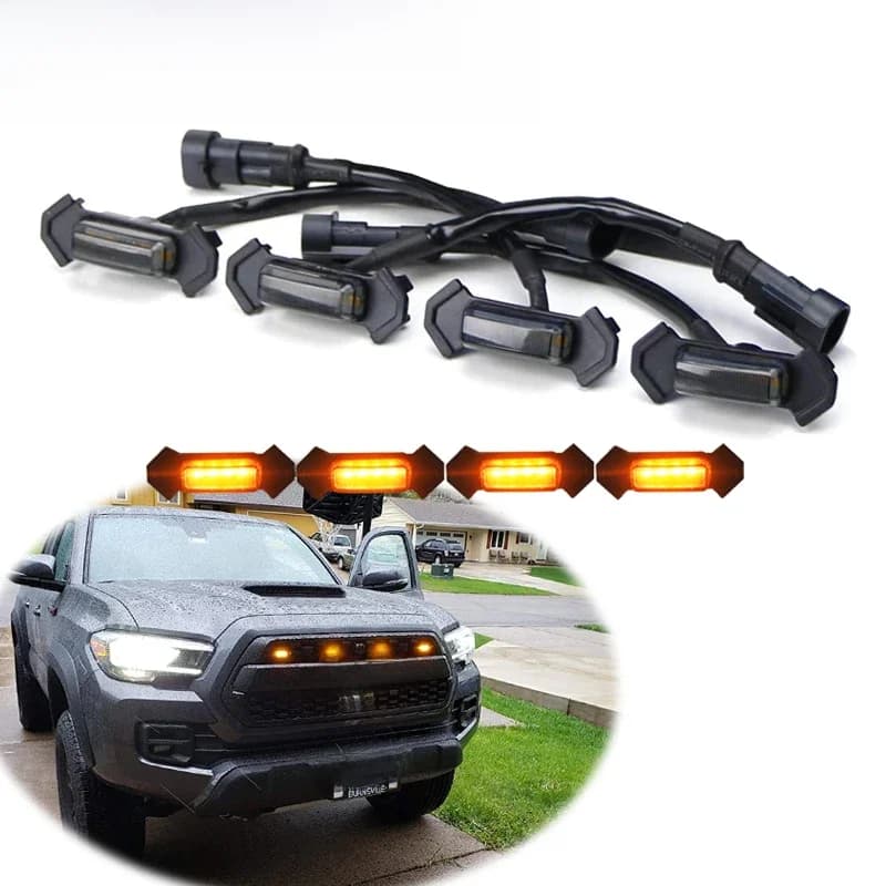 Kit d'éclairage LED pour calandre avant de voiture (4 pièces) pour Toyota Tacoma 2016 et plus, uniquement pour calandre TRD Pro, feux de stationnement DRL 12V