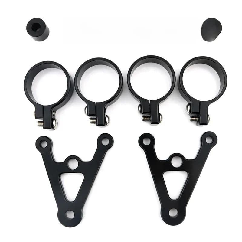 Tubes de fourche avant 42mm, supports de phares ronds CNC en aluminium noir adaptés à la moto BMW K100 K75