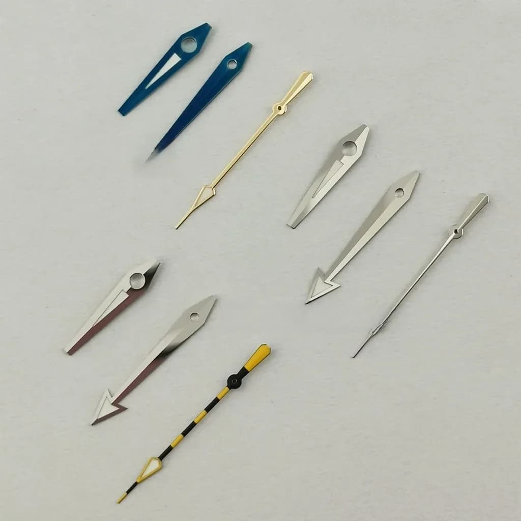 Exactent-Aiguilles de montre bleues argentées, vert Shoous Fit NH35 NH36 ata yota 8205 8215 821A, placage zhu DG2813 3804 mouvement