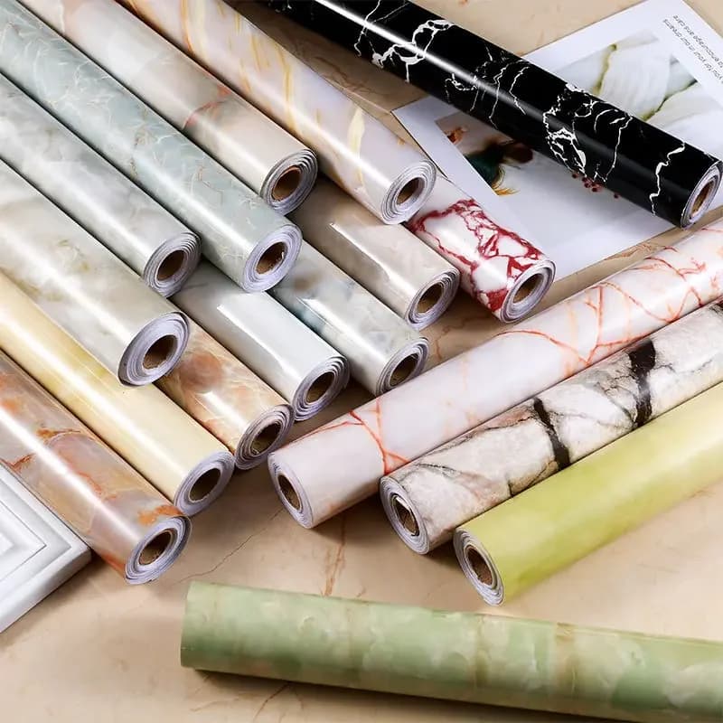 Autocollants muraux en PVC auto-adhésifs, imperméables et résistants à l'huile pour cuisine, armoires, comptoirs, papier peint, films de rénovation pour salle de bain et bureau