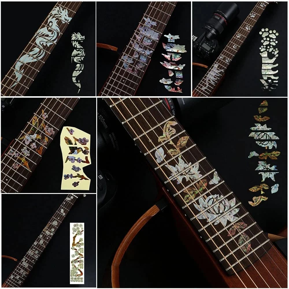 JEFretboard-Autocollants décoratifs ultra-fins pour salariés, 1 pièce, stickers, croix, basse, musique, électrique