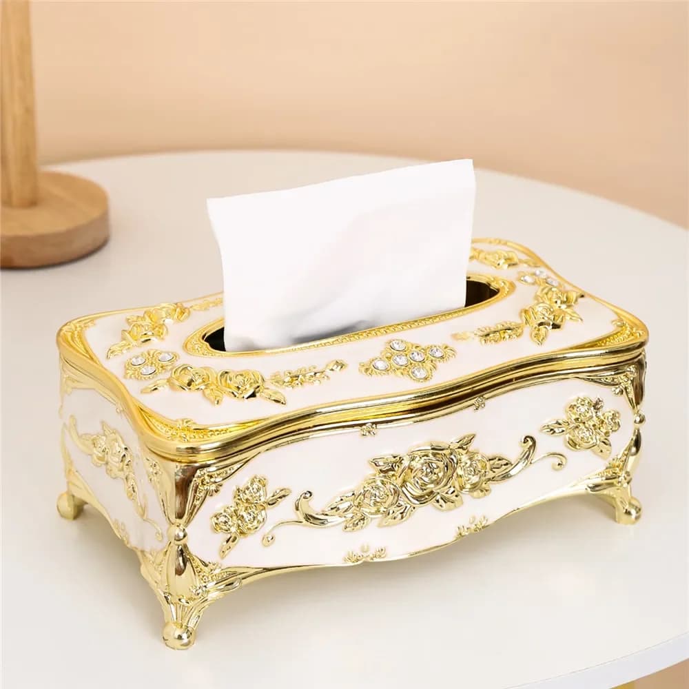 Boîte à mouchoirs de style européen, boîte à tiroirs de cuisine rétro en acrylique créatif pour salon, hôtel KTV, salle de bain, bar, boîte de rangement