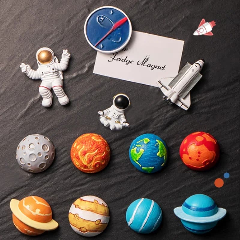 Aimant de réfrigérateur 3D Space Astronsom3D, série Happy Planet
