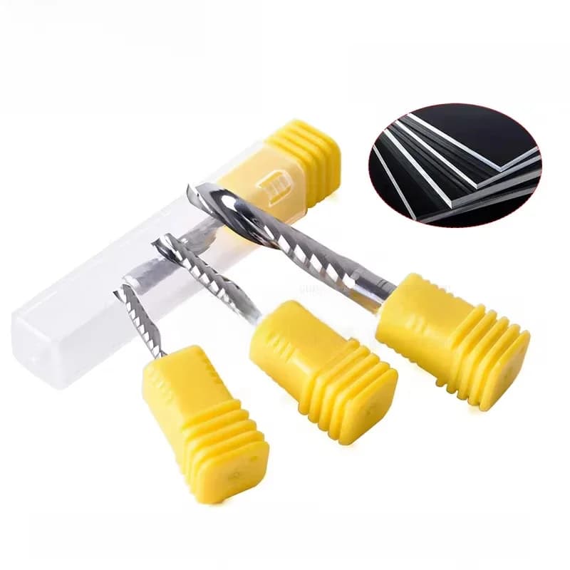 Startnow 5 pièces/lot fraise acrylique une cannelure spirale Bits MDF PVC gravure CNC routeur Bit bois outils de coupe fraise en bout
