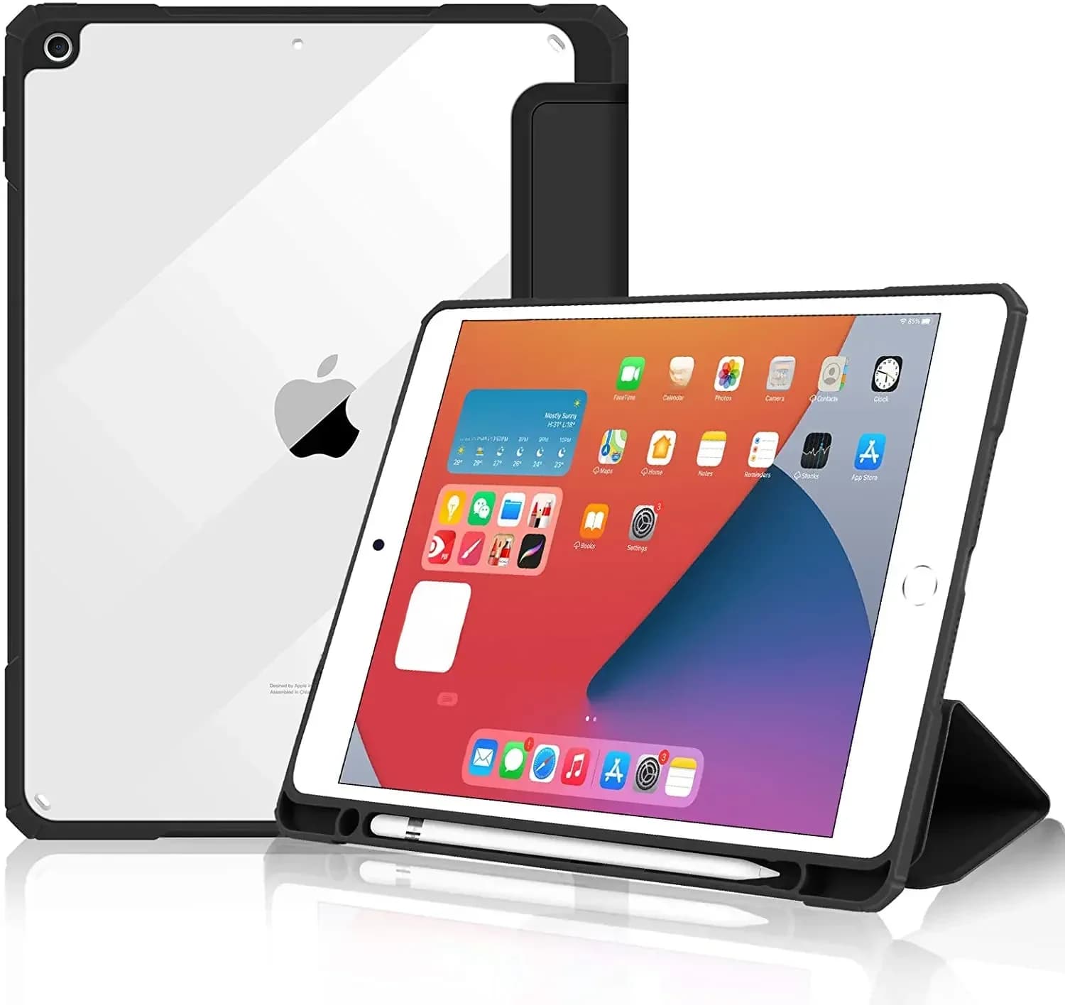 Étui pour iPad 10.2 "2020 2019 2021 porte-crayon intelligent housse iPad 8e 7e 9e génération étui A2197 A2198 A2270 A2428 A2429 A2430