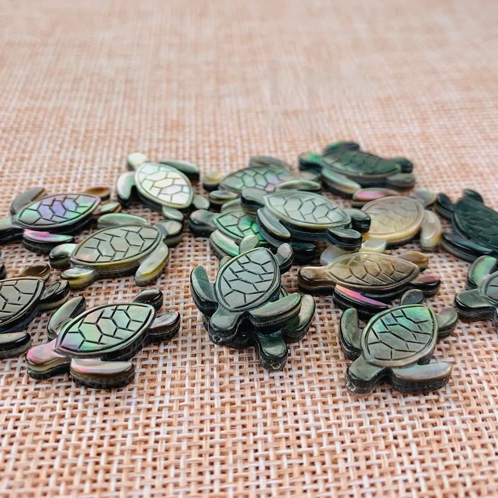 Perle de tortue en coquillage d'ormeau noir, 3 pièces, bricolage, boucle d'oreille, breloque, vadrouille, pendentif, Bracelet, pièces de fabrication de bijoux, accessoires