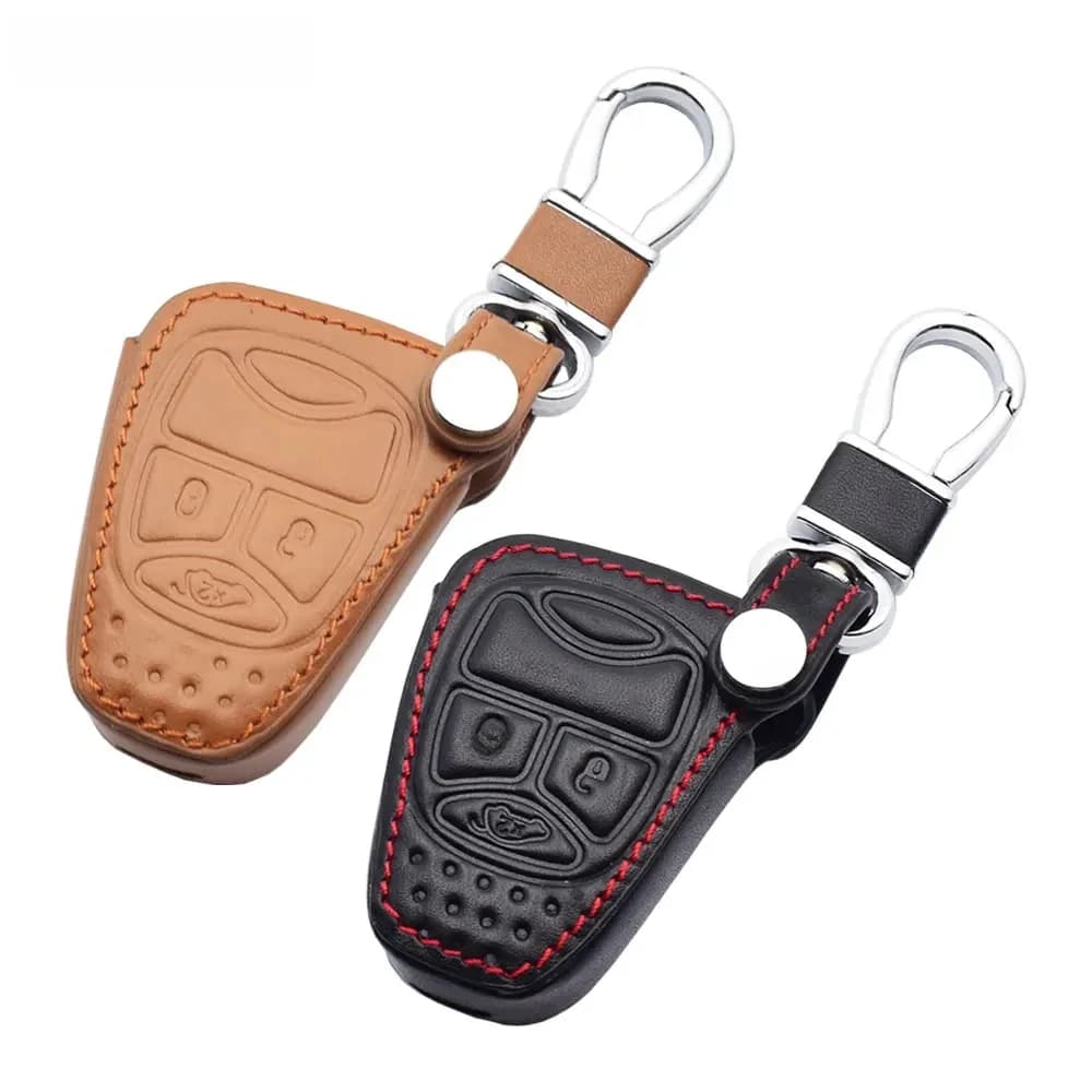 Étuis à clés de voiture en cuir, housse de télécommande pour Jeep Grand Cherokee Commander Liberty Dodge Avenger chargeur Durango Magnum
