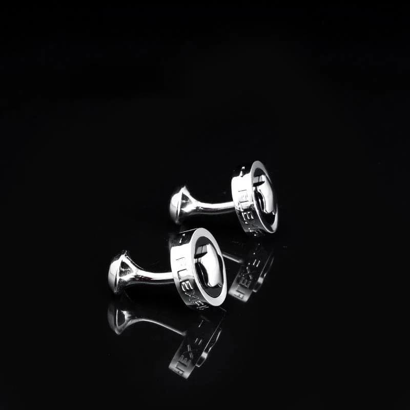 FLEXFIL Boutons de manchette de luxe pour hommes, boutons de manchette de marque, gemelos, boutons de manchette ronds de haute qualité pour mariage, bijoux abotoaduras