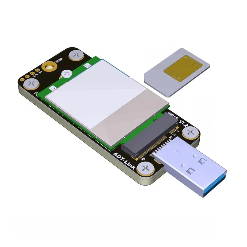 Adaptateur USB 3.0 vers M.2 NGFF B-Key, carte Riser avec double epiSlot standard, 3.7V, 3A, prise en charge 5G, 4G, persévérance, modem technique sans fil