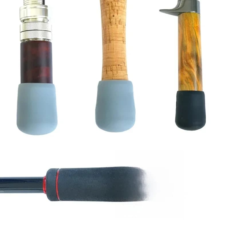 OUTKIT 1 pièces poignée de canne à pêche étui de protection gel de silice leurre tige protecteur inférieur couleur aléatoire accessoires de matériel