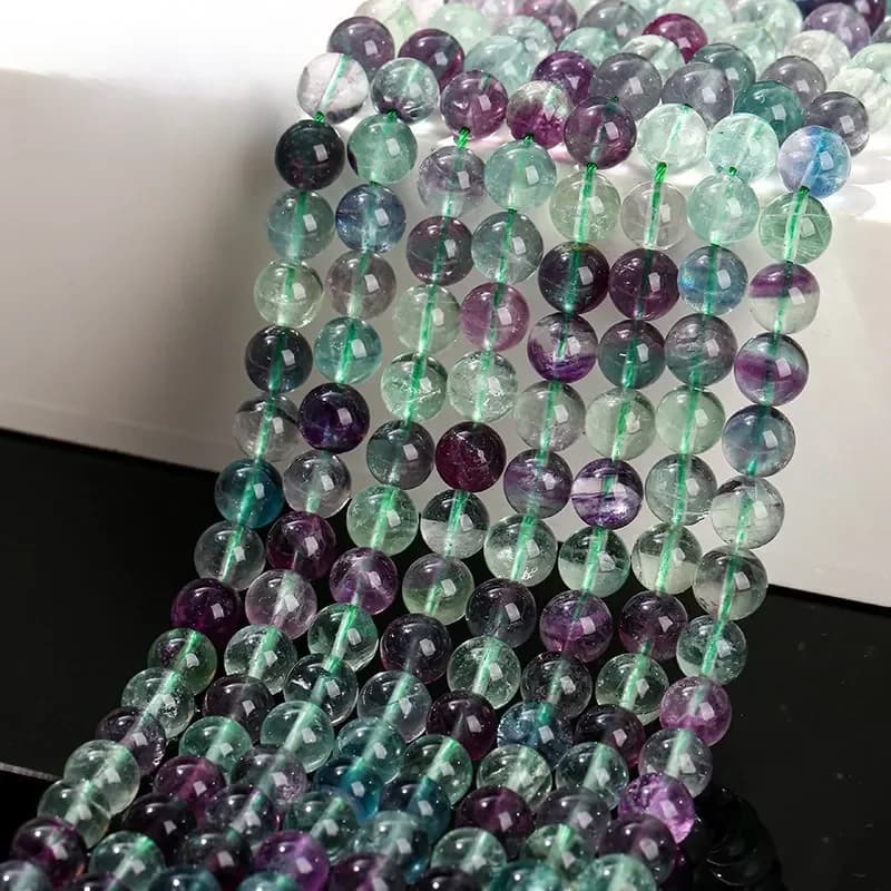 Perles en Fluorite naturelle colorée, pierres précieuses de haute qualité pour la fabrication de bijoux, 4, 6, 8, 10, 12mm, offre spéciale