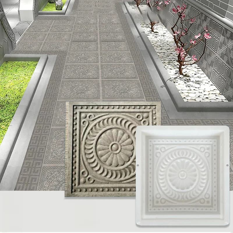 Moule en béton de clôture de jardin, cadre en ciment de pierre, moule en brique, bricolage, pavé exécutif, pelouse, décor d'étang, réutilisable, antique