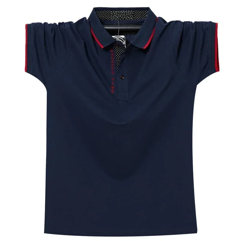Polo en coton respirant avec lettres brodées pour hommes, haut court, t-shirts d'affaires décontractés, grande taille, 6XL, été
