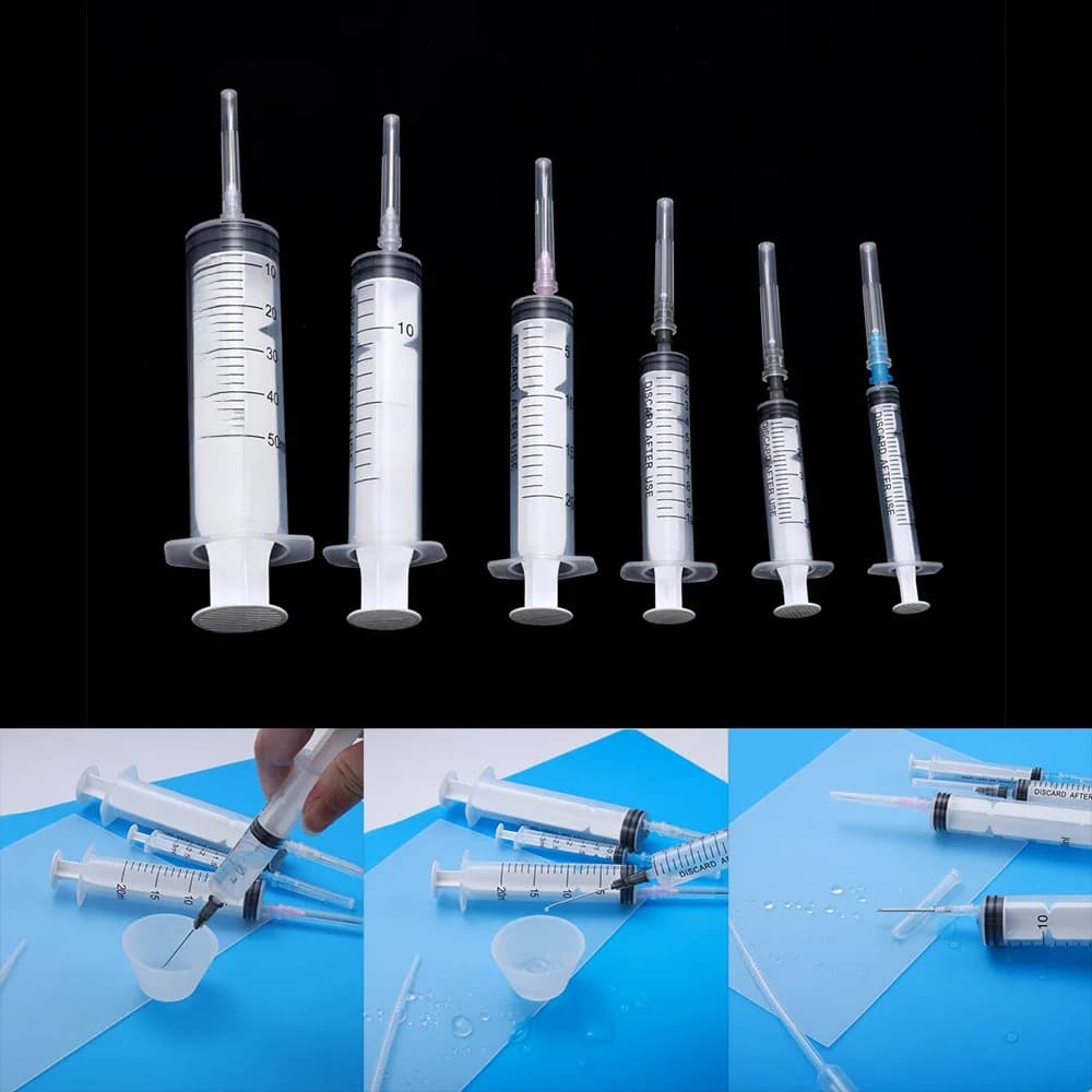 Seringue de 3-60ml avec aiguilles de distribution, Pipette d'injection de liquide, outils pour moule en Silicone, résine époxy UV, fabrication de bijoux artisanaux, 1 pièce