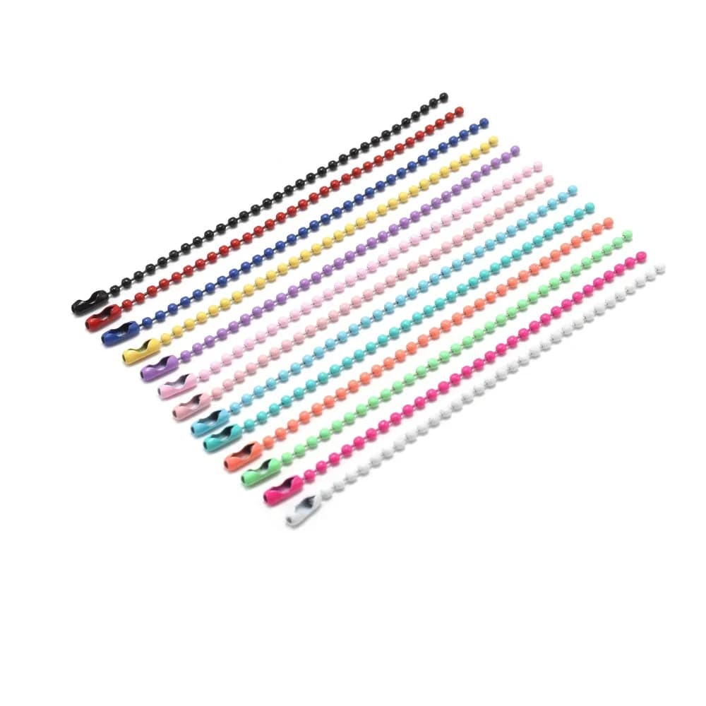 Chaînes de perles à billes, 20/40 pièces, adaptées au porte-clés/poupées/étiquette, connecteur d'étiquette à main pour bricolage, accessoires de fabrication de bijoux, 11.5CM