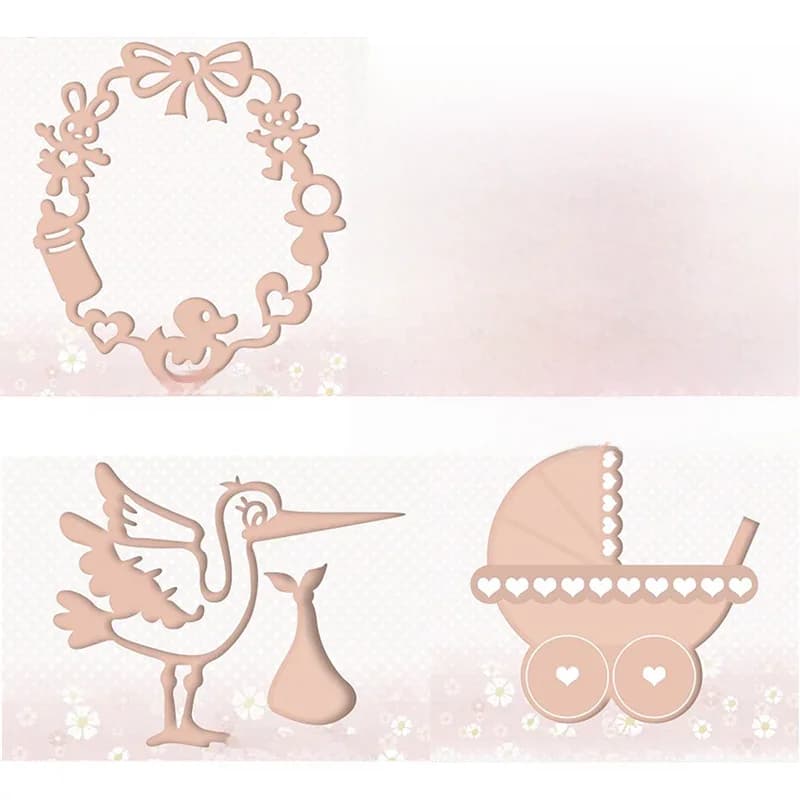 Matrices de découpe en métal avec cadre circulaire d'éléphant, pour nouveau landau, Scrapbooking, bricolage, Album Photo, fabrication de cartes, pochoir d'oiseau, 2021