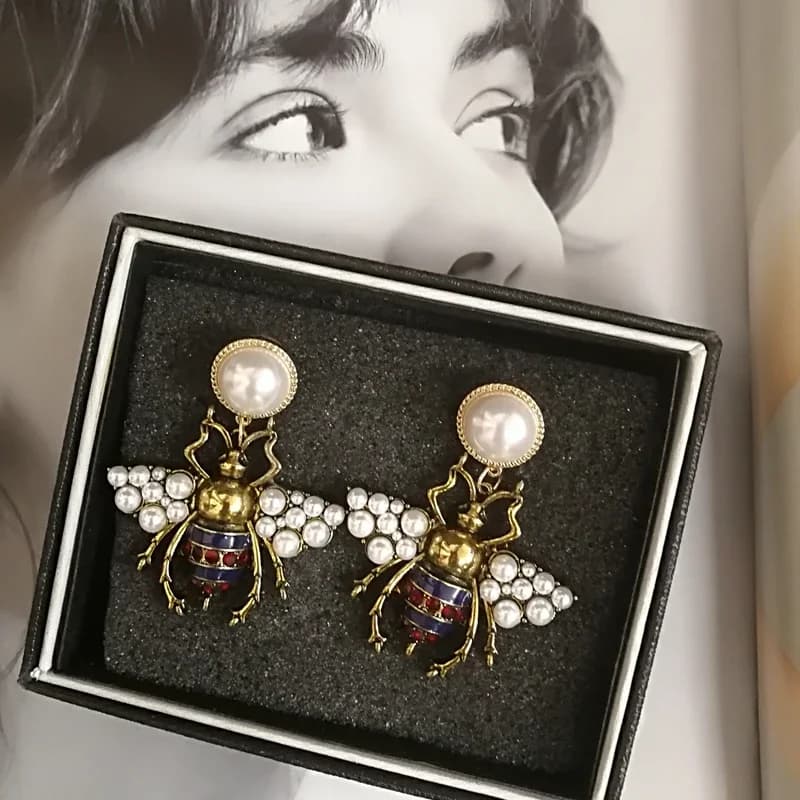 Boucles d'oreilles pendantes en perles de cristal pour femmes, bijoux de luxe, cadeau de fête