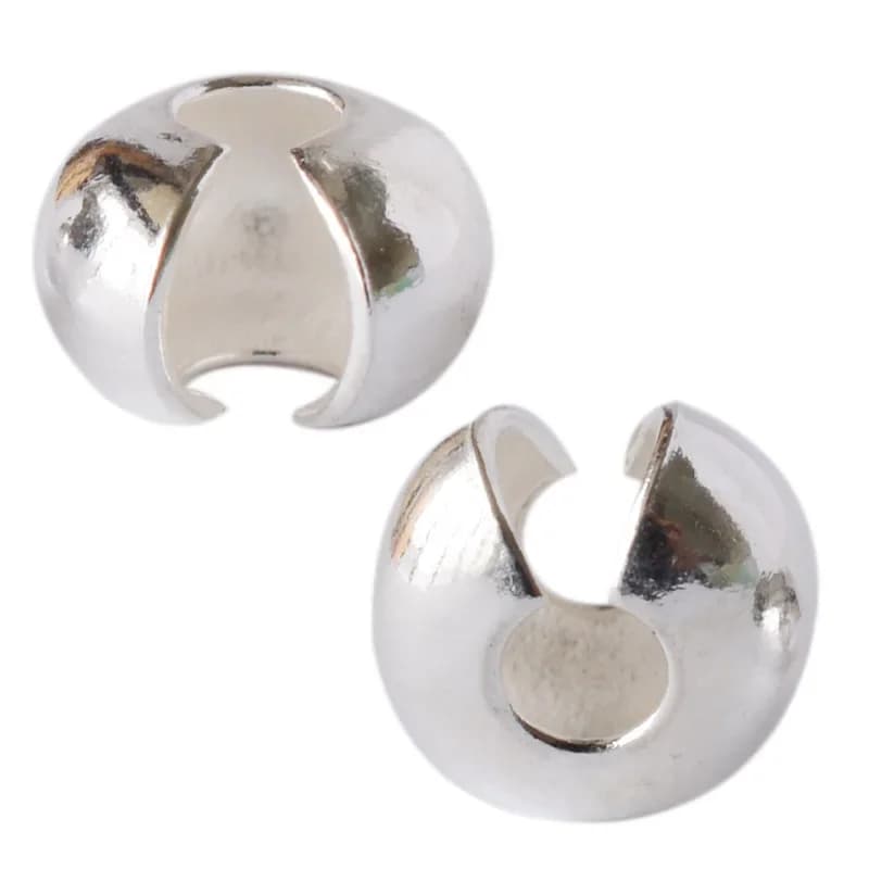 Perles en Argent Sterling 925 Massif, Couvercle Rond, Entretoise de Bouchon, pour Bijoux à Faire Soi-Même, Résultats de Direction