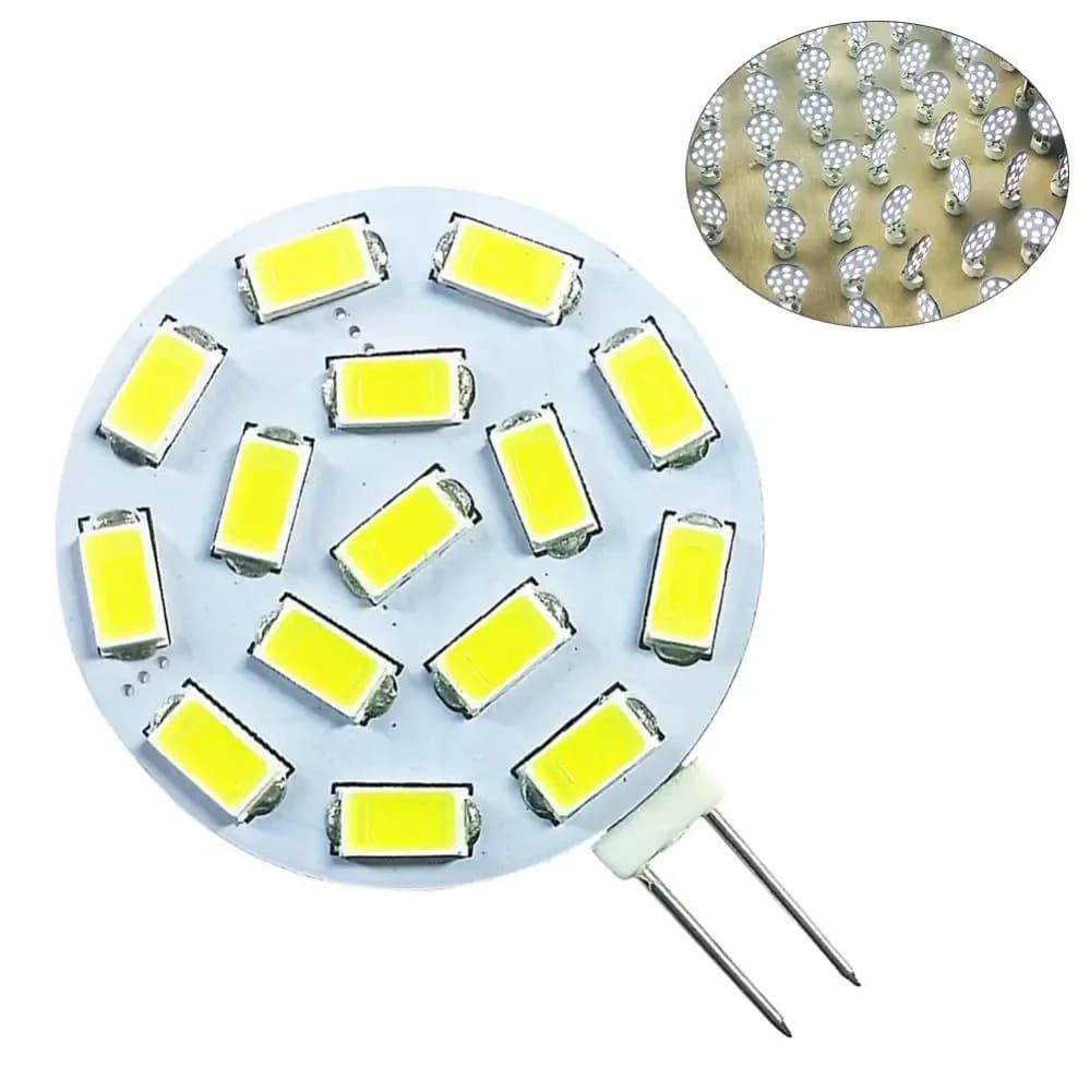 Ampoule LED 15 LED G4 PCB 5730SMD 12V AC/DC 24V DC Blanc Chaud 3000/6000K pour Décoration et Éclairage Domestique