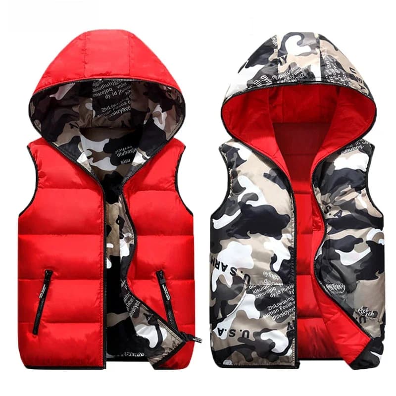 DITING I-Gilet à Capuche pour Homme, Veste Doublée en Coton, Vêtement Chaud