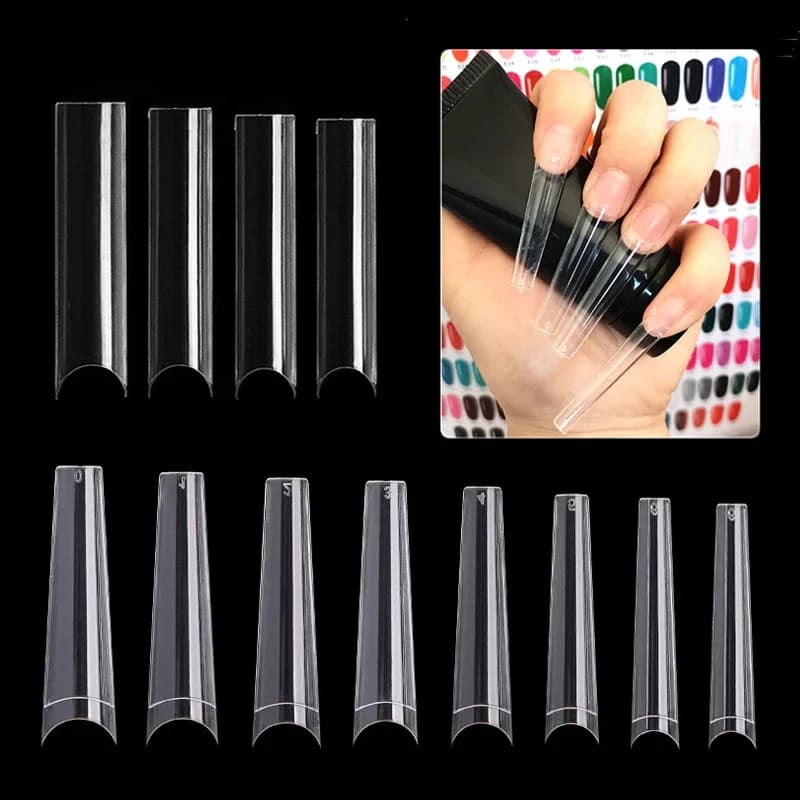 240 pièces/600 pièces XXL faux ongles longs/embouts demi-couverture ongles conseils boîte Stiletto clair faux ongles cercueil/carré ABS manucure Art outil