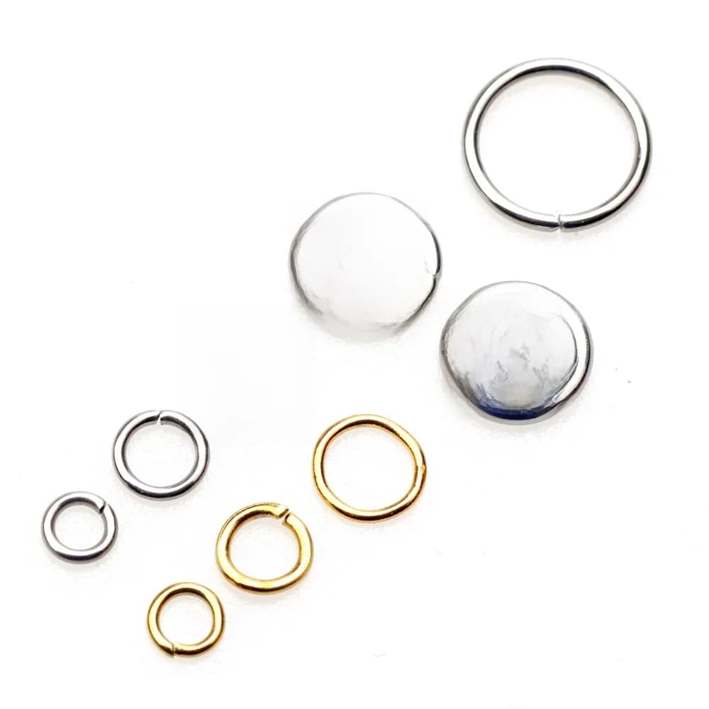 Anneau ouvert en acier inoxydable pour diabétique, connecteur fendu à double boucle, or et argent, collier à faire soi-même, fournisseur de bijoux, 4mm, 6mm, 8mm, 10mm, 1 paquet