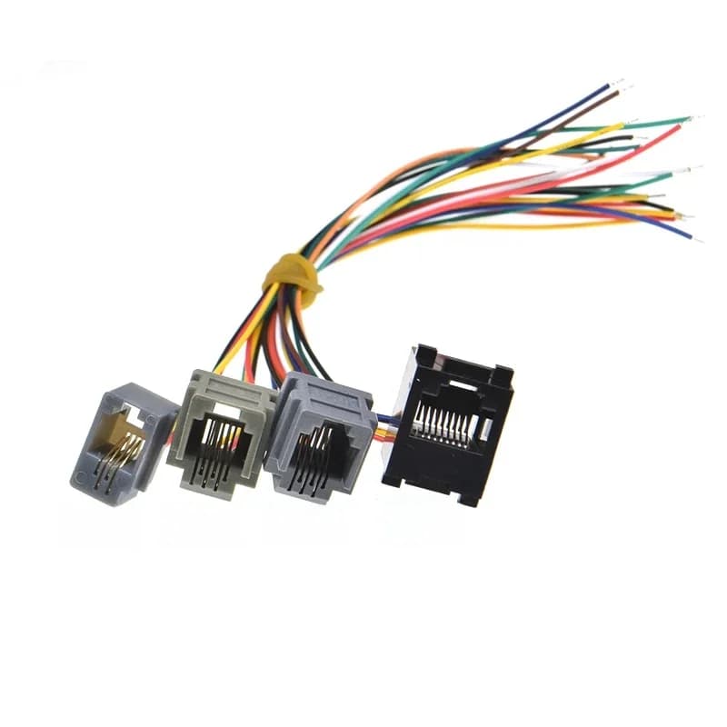 Connecteur de prise femelle téléphonique RJ11 RJ12 RJ45, avec fil 4P4C 6P4C 6P6C 8P8C, connecteur jack femelle 616E 623K 616M 641D, 5/10 pièces