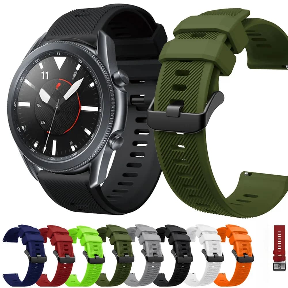 Pour Samsung Galaxy montre 3 45mm SM-R840 Bracelet Bracelet en Silicone Bracelet à dégagement rapide 22mm Bracelet de montre bracelets de montre