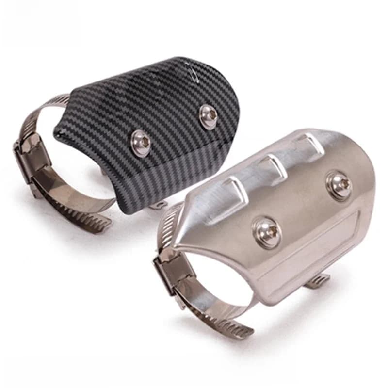 Bouclier thermique universel pour tuyau d'échappement de moto, couverture en Fiber de carbone, isolation thermique, protecteur de silencieux Anti-brûlure, 3.8mm à 4.5mm