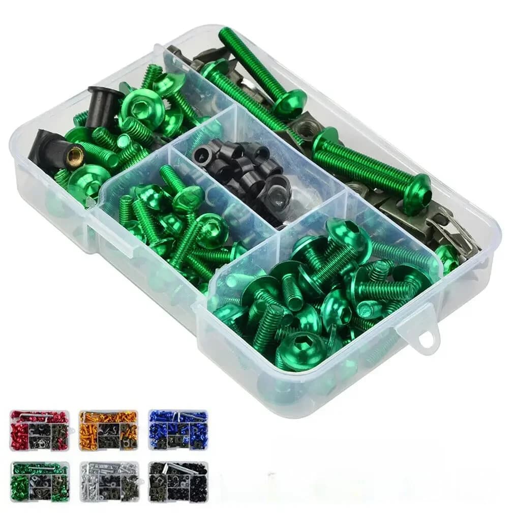 177 pièces adaptées pour Kawasaki Ninja ZX10R ZZR1100 ZX6R ZX7R ZX9R ZX12R ZX14R GTR moto Kit complet de boulons de carénage vis jeu d'écrous