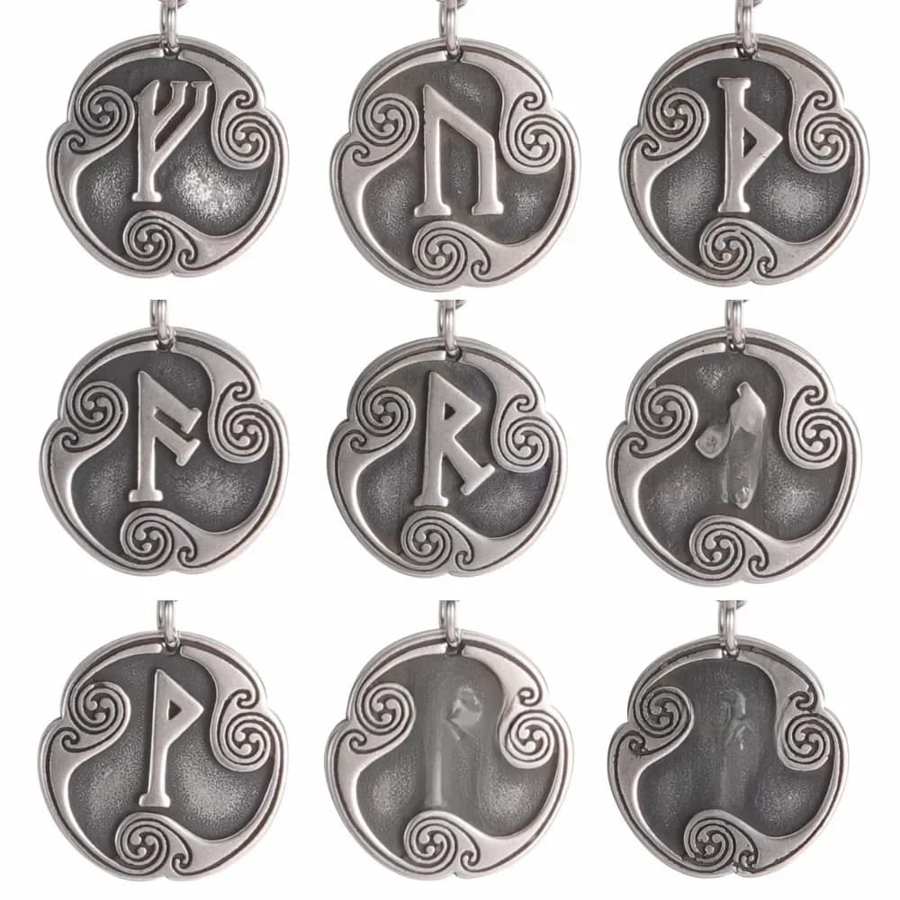 Livraison directe 1 pièces Odin Runes lettre nordique bricolage breloques faites à la main pour bijoux en acier inoxydable Futhark Futhorc pendentifs faisant en vrac