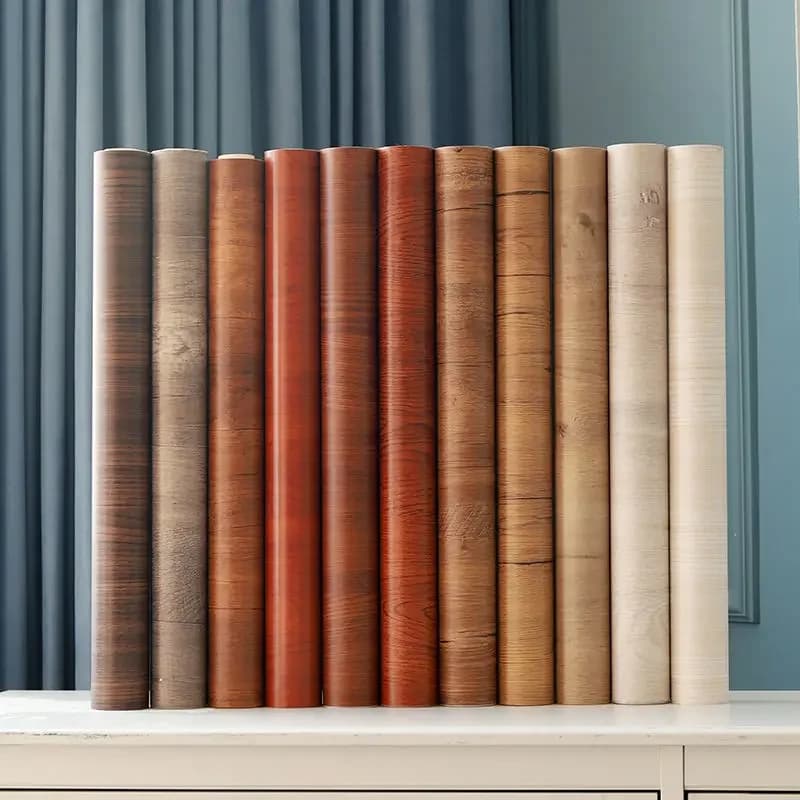 Papier peint moderne à effet bois, vinyle autocollant, films décoratifs pour meubles de maison, autocollants muraux en PVC, décalcomanies pour la maison.