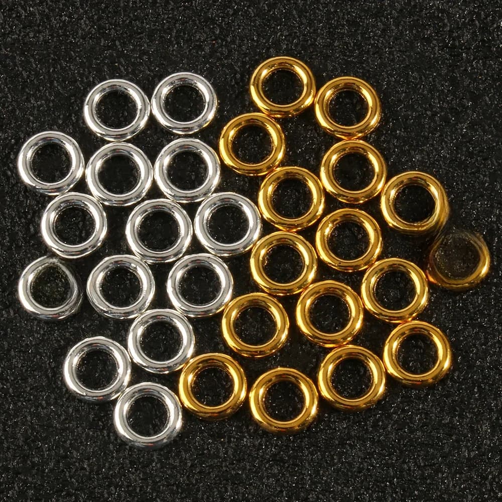 Anneaux de saut couleur or argent 8x2mm, 50 pièces/lot, boucles simples, anneaux de saut fermés, résultats de fabrication de bijoux, connecteur DIY