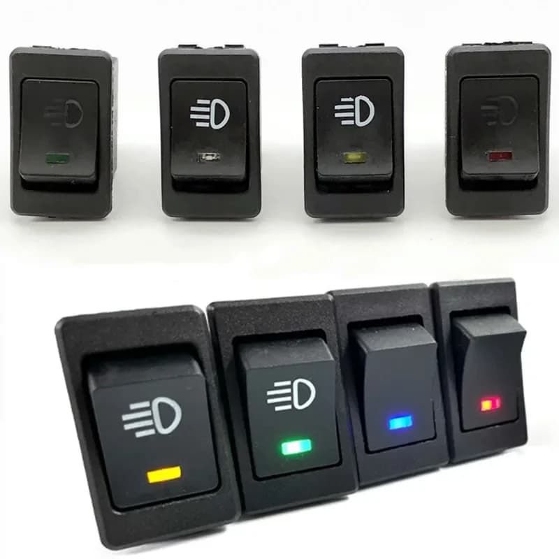 1 pièces, phares antibrouillard de voiture, interrupteur à bascule, marche-arrêt, 4 broches, 2 positions, équipement électrique avec alimentation d'éclairage, indicateur lumineux 35A 12V DC