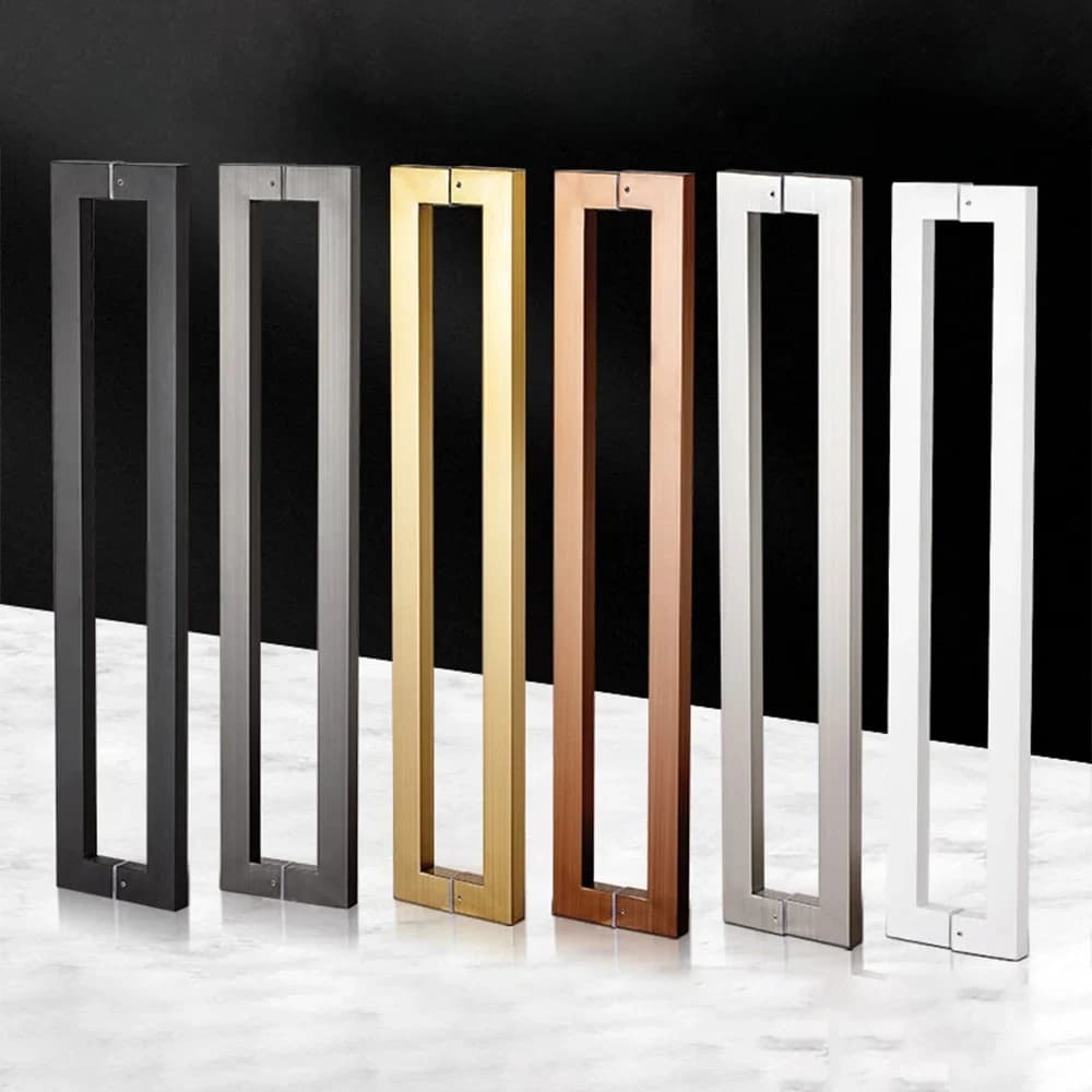 JACHOR – poignées de porte en verre de forme carrée, ensemble de poignées de traction en acier inoxydable, quincaillerie de porte intérieure de douche