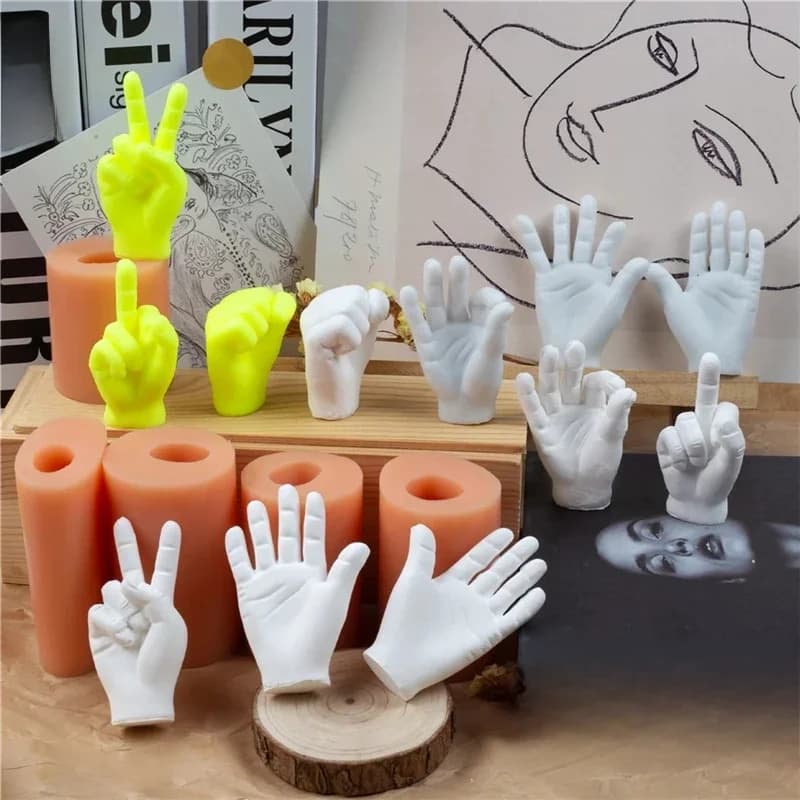 Mini moule à bougie en Silicone, artisanat d'art en plâtre 3D, aromathérapie tridimensionnelle, bonbons doux, outil à main créatif et doux pour bricolage